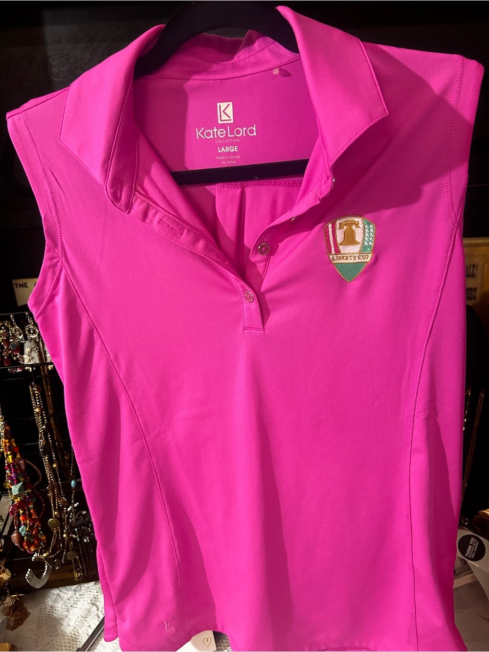 Kate Lord Women's Sleeveless Polo Top - Hot Pink